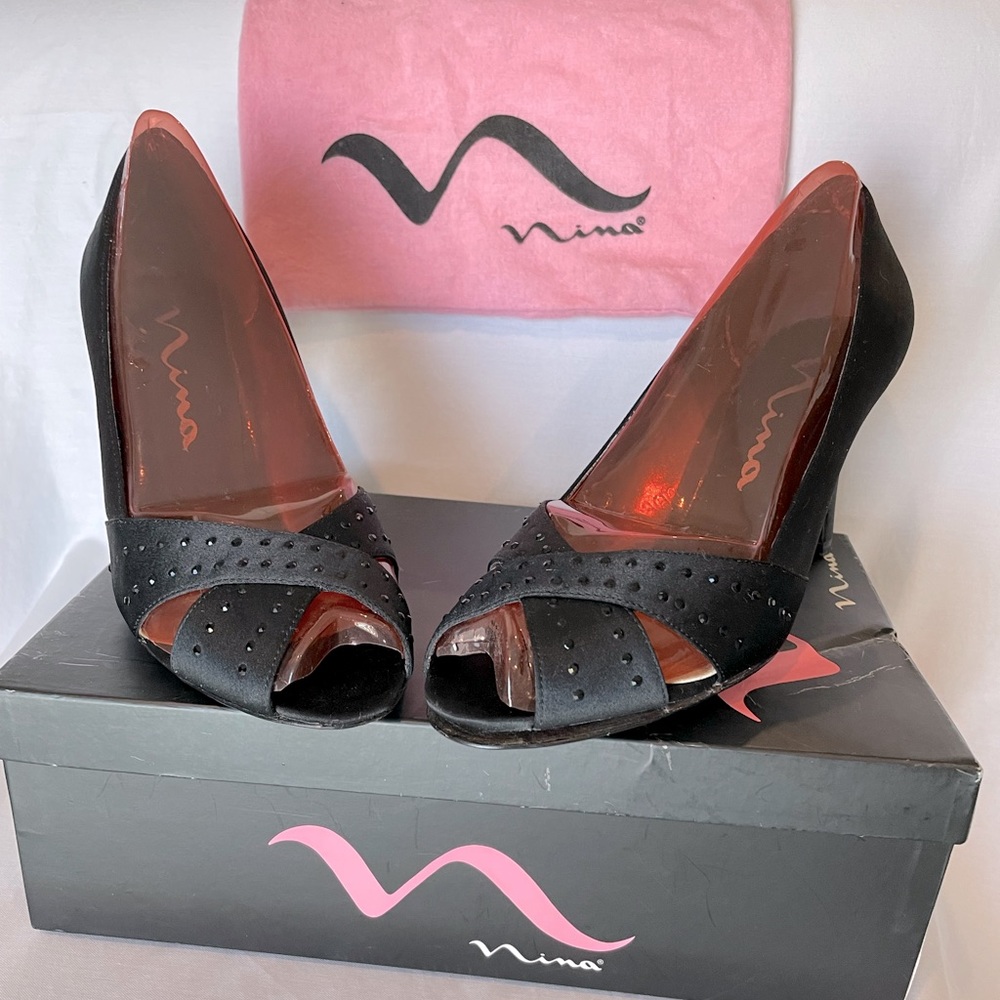 Nina satin evening shoes